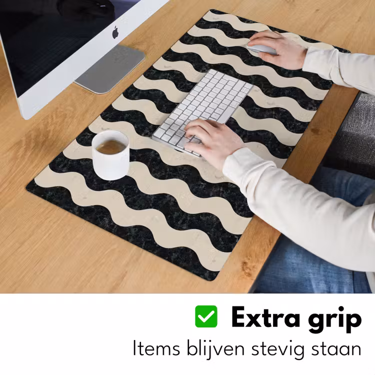 Bureau onderlegger - Patroon - Marmer - Groen - Cremé — 6