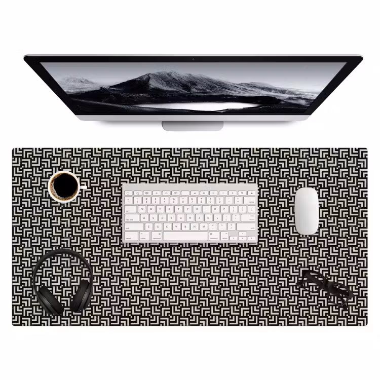 Bureau onderlegger - Patroon - Marmer - Zwart — 4