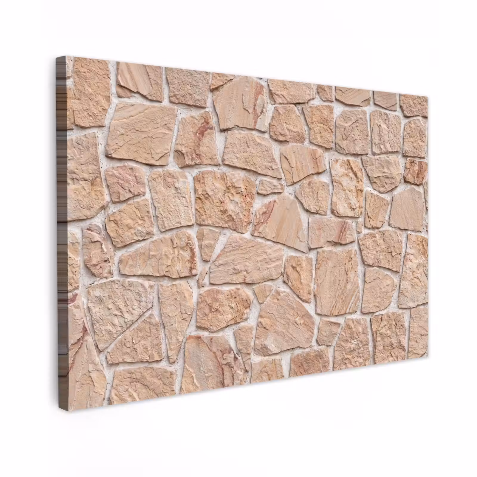 Buiten canvas - Muur - Steen - Patroon - Rustiek - Beige — 1