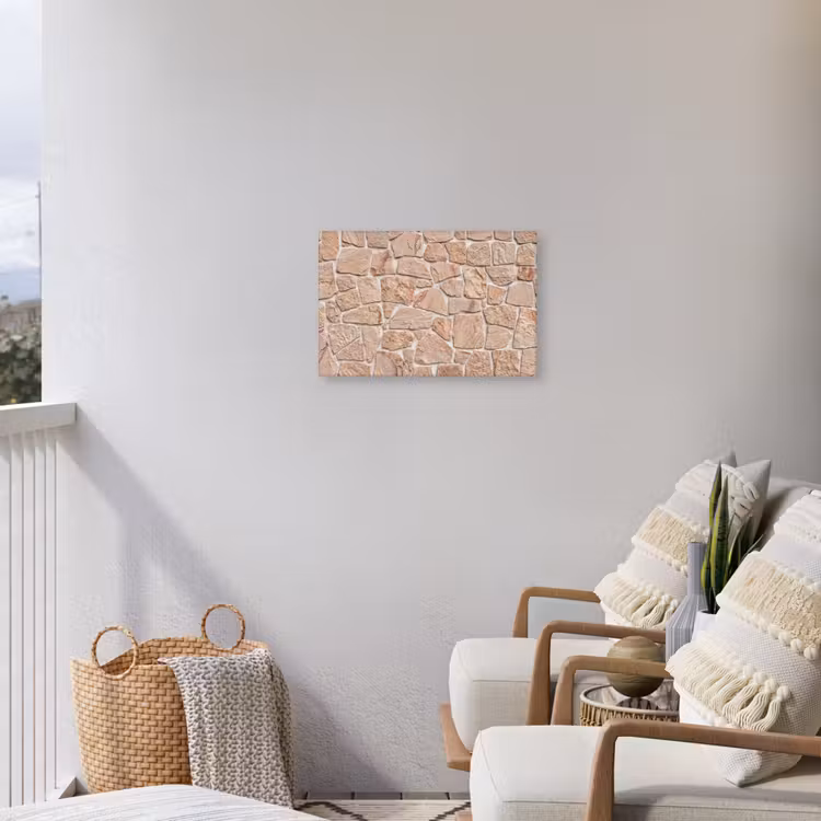 Buiten canvas - Muur - Steen - Patroon - Rustiek - Beige — 4