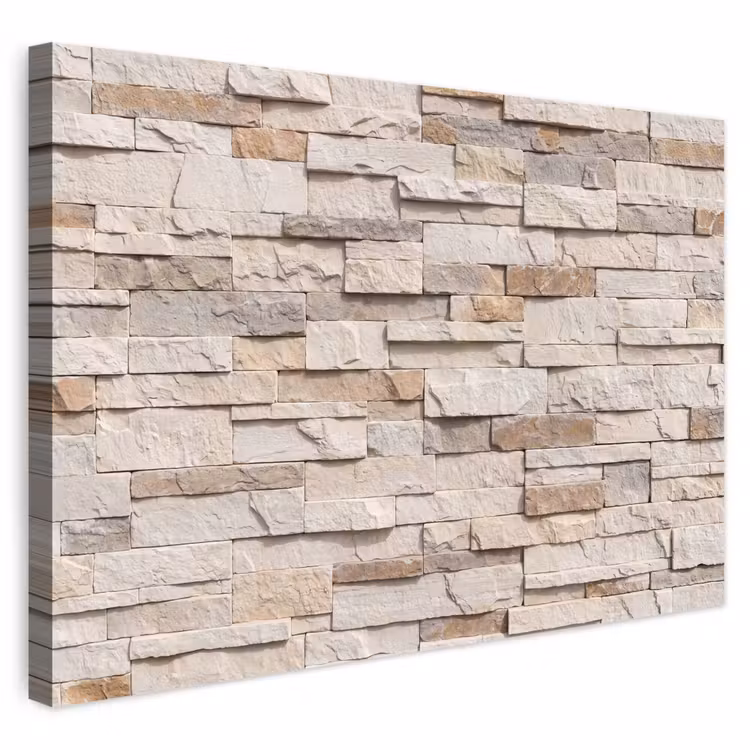 Buiten canvas - Steen - Muur - Textuur - Rustiek - Beige — 1