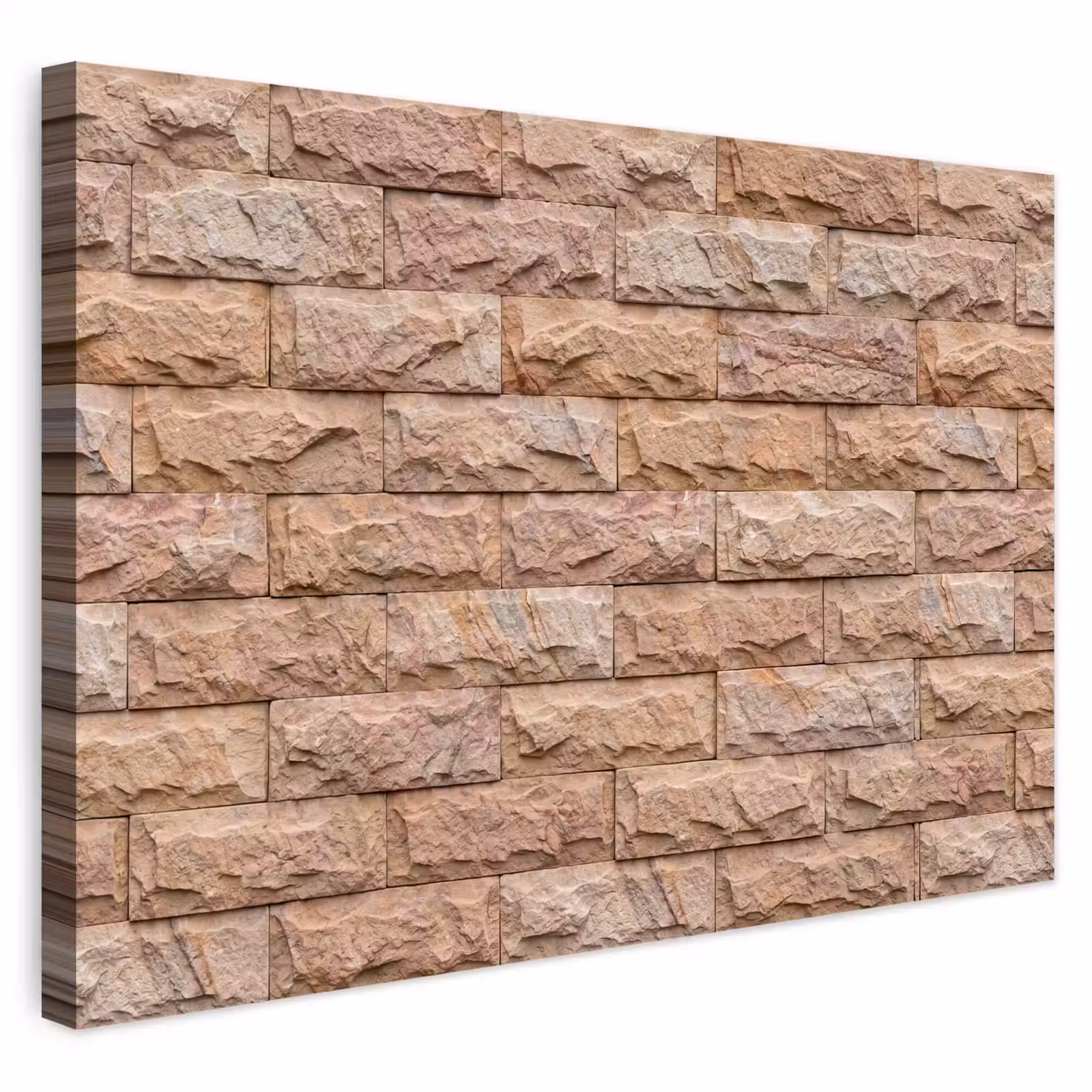 Buiten canvas - Muur - Steen - Ruw - Textuur - Beige — 1