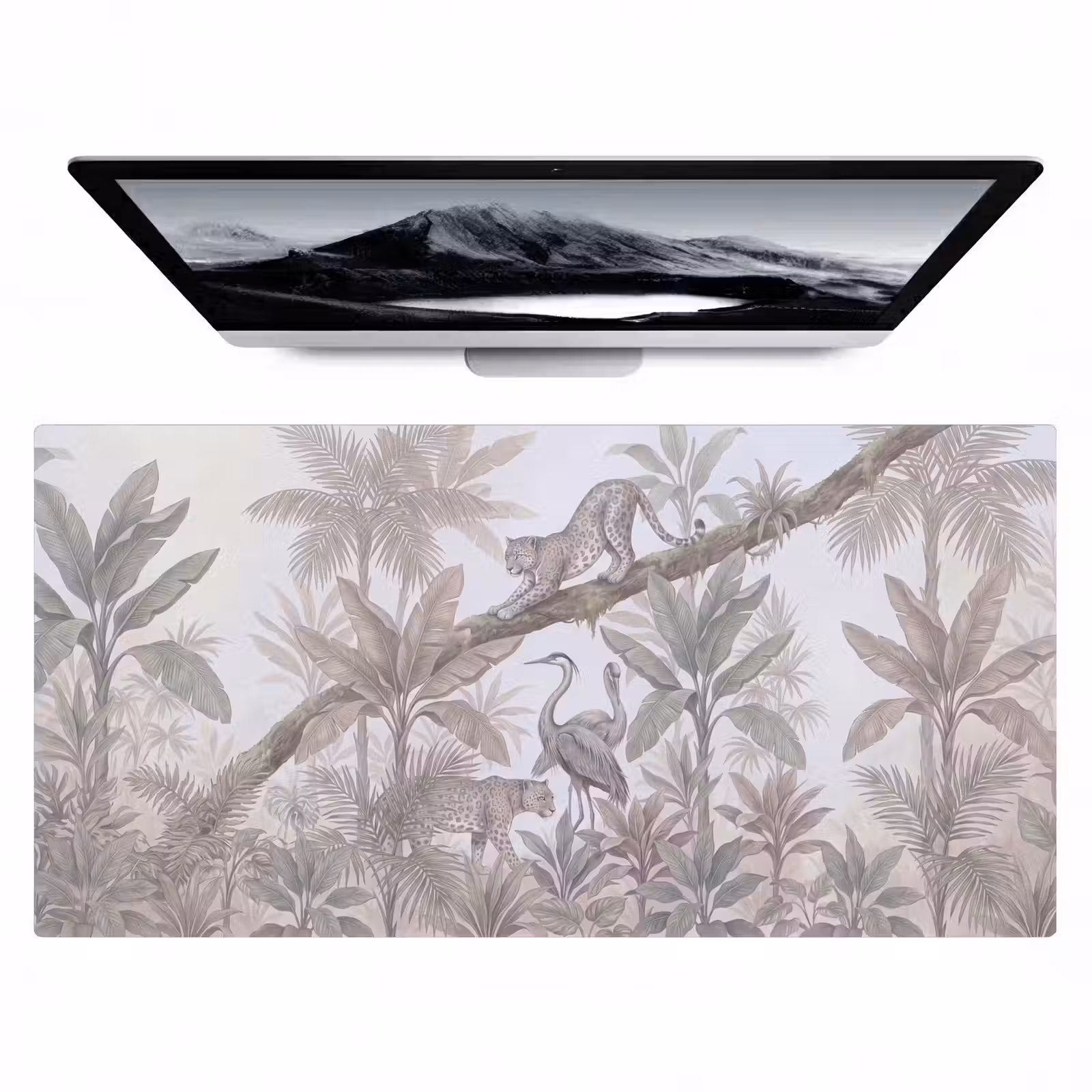 Bureau onderlegger - Kat - Vogel - Jungle - Illustratie - Dieren — 1