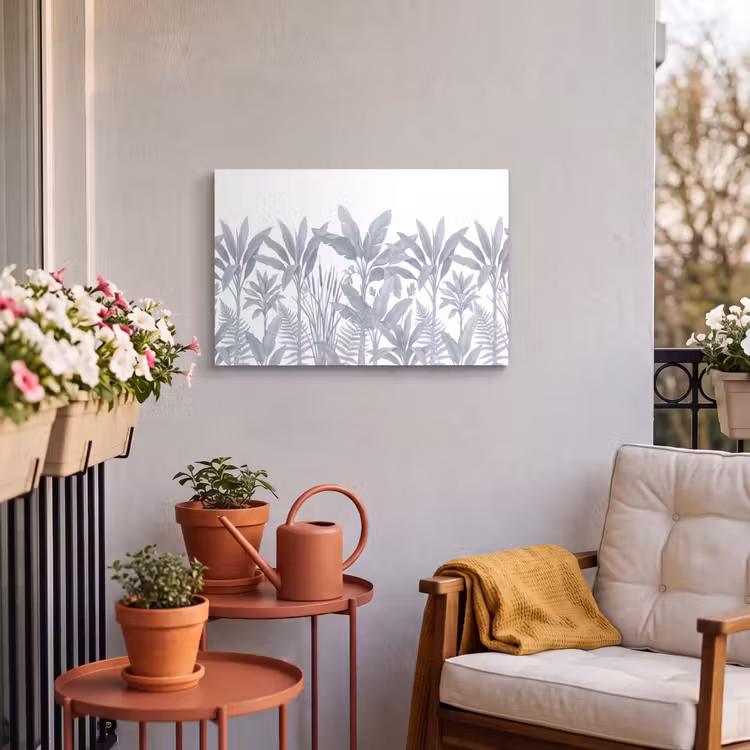 Buiten canvas - Planten - Bladeren - Natuur - Grijs — 3