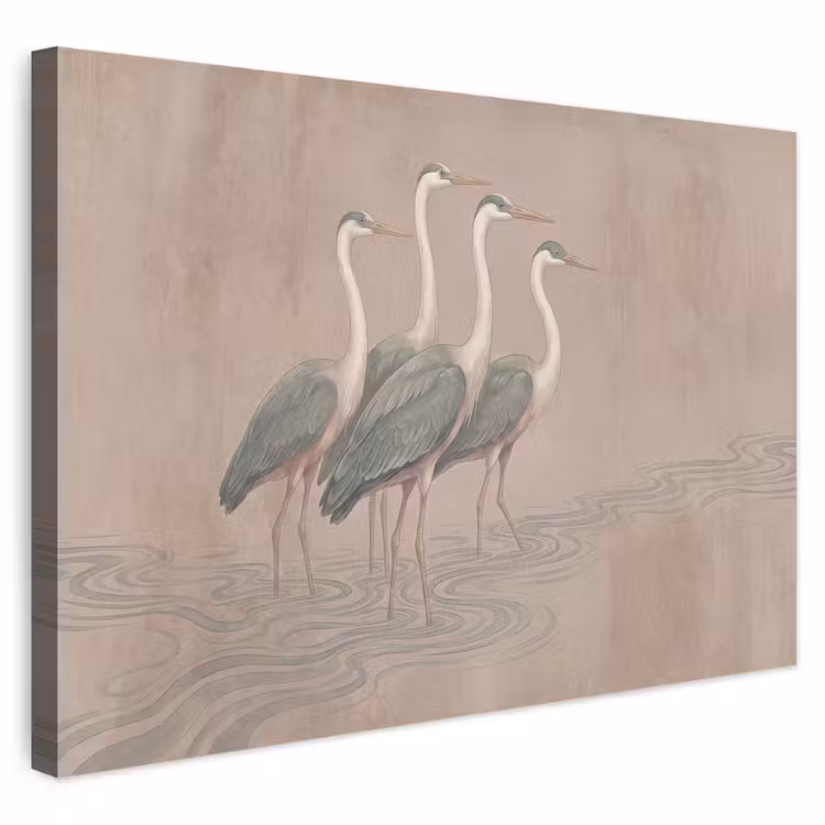 Buiten canvas - Vogel - Water - Natuur - Vintage — 1