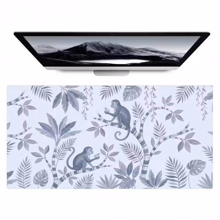 Bureau onderlegger - Aap - Boom - Bladeren - Jungle - Illustratie — 1