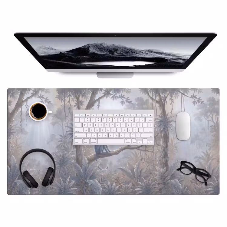 Bureau onderlegger - Aap - Boom - Jungle - Natuur - Grijs — 4