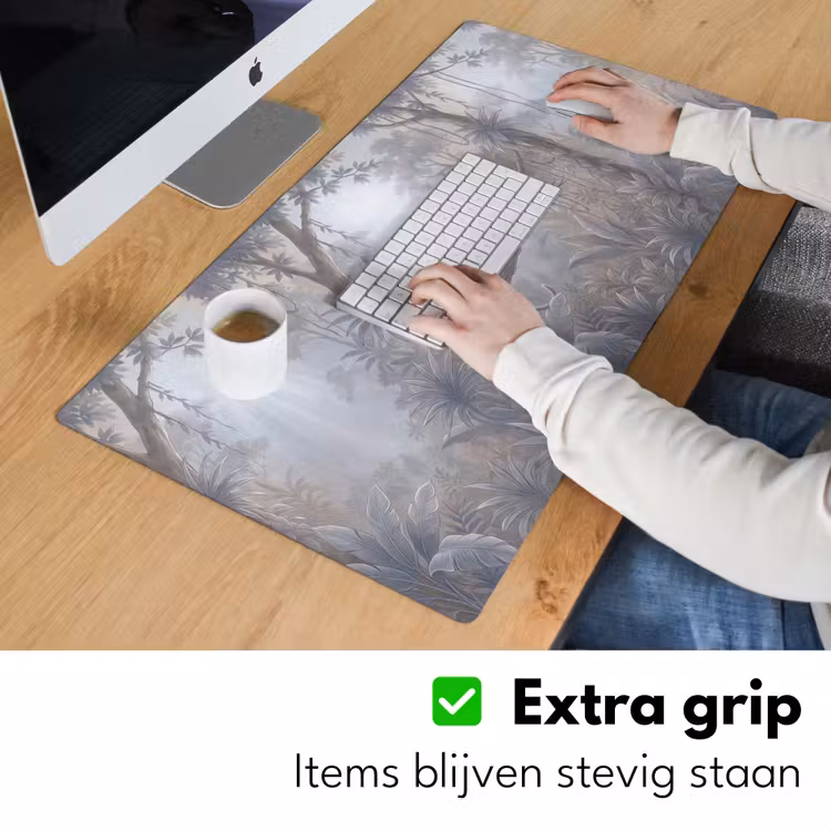 Bureau onderlegger - Aap - Boom - Jungle - Natuur - Grijs — 6