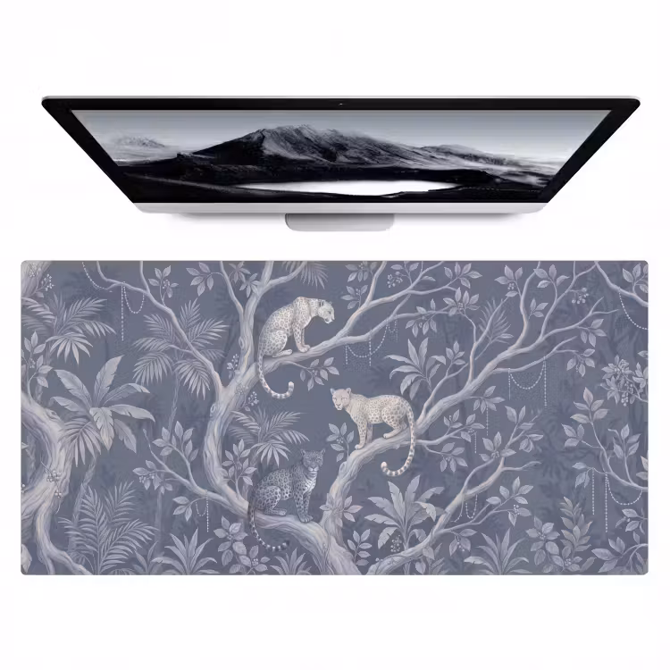 Bureau onderlegger - Dieren - Jungle - Illustratie - Bomen - Blauw — 1