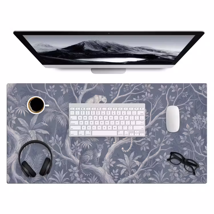 Bureau onderlegger - Dieren - Jungle - Illustratie - Bomen - Blauw — 4