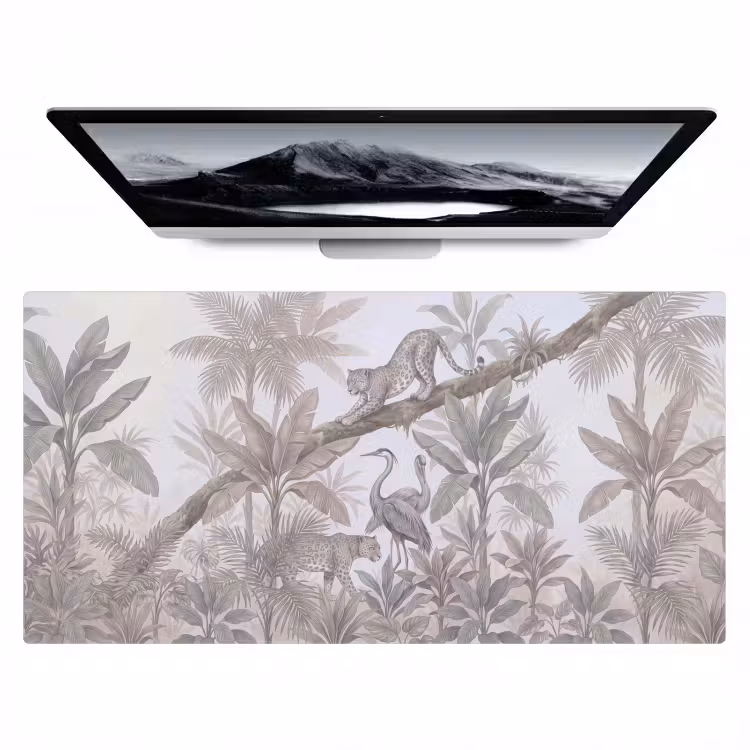 Bureau onderlegger - Kat - Vogel - Jungle - Illustratie - Dieren — 1