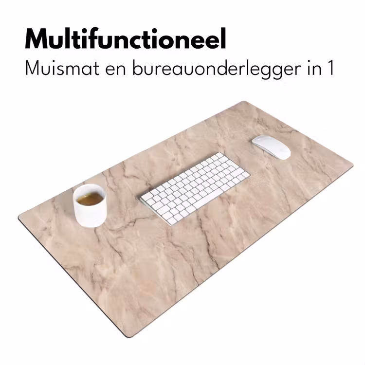 Bureau onderlegger - Marmer - Patroon - Abstract - Modern - Beige — 7