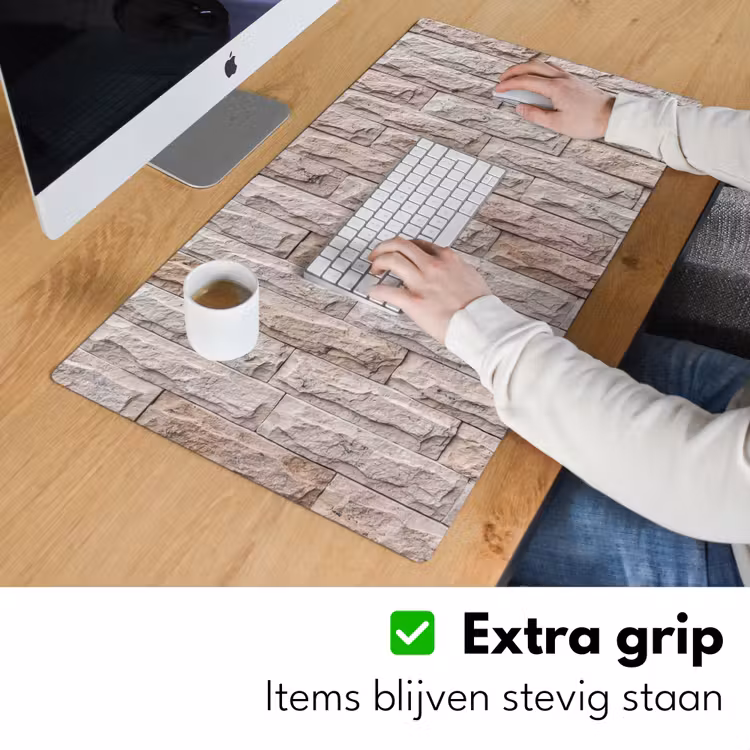 Bureau onderlegger - Muur - Steen - Ruw - Beige - Textuur — 6