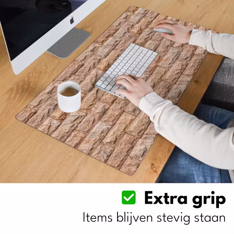 Bureau onderlegger - Muur - Steen - Ruw - Textuur - Beige — 6