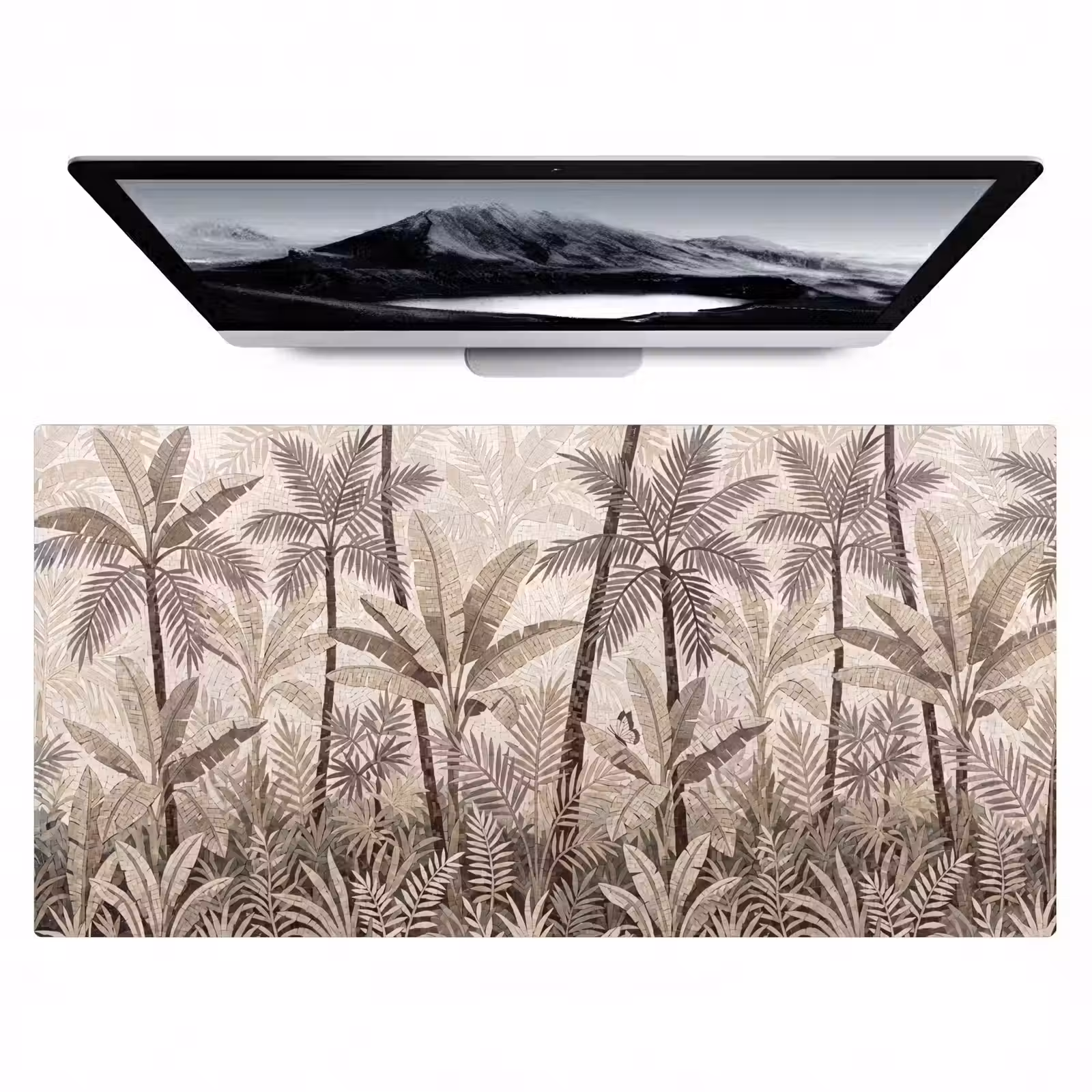 Bureau onderlegger - Natuur - Bladeren - Landschap - Mozaïek - Beige — 1