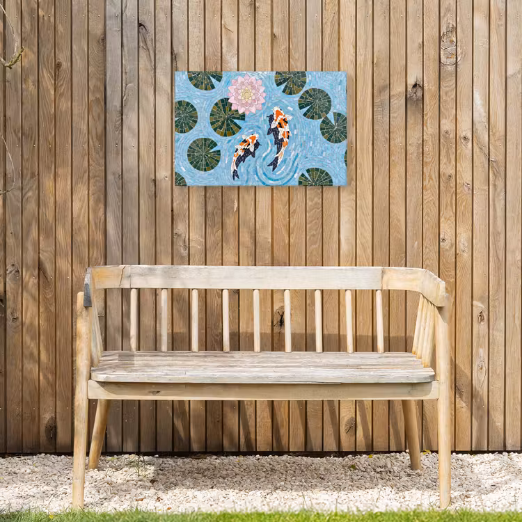 Buiten canvas - Vis - Water - Natuur - Mozaïek - Blauw — 3