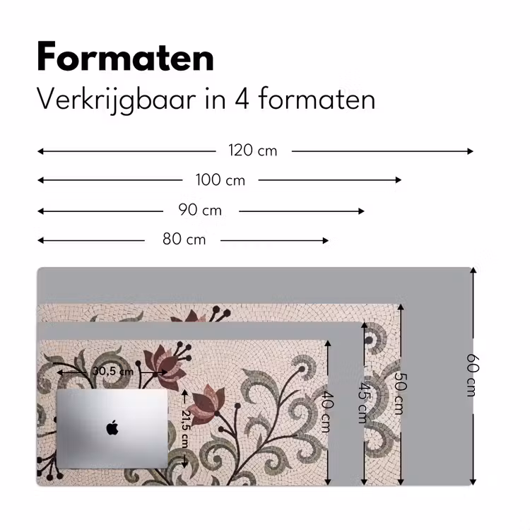 Bureau onderlegger - Bloemen - Mozaïek - Patroon - Abstract - Groen — 8