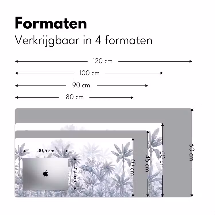 Bureau onderlegger - Kat - Tropisch bos - Modern - Grijs — 8