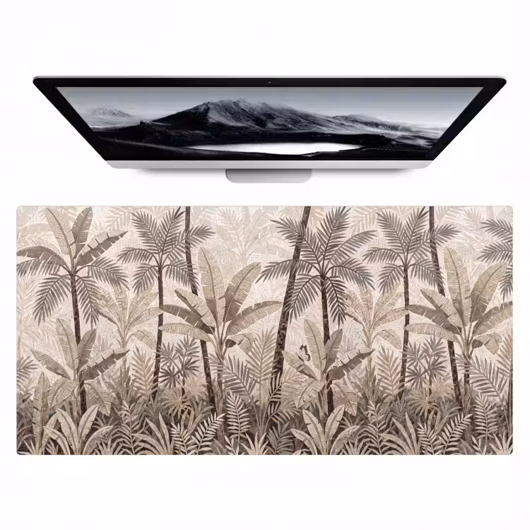 Bureau onderlegger - Natuur - Bladeren - Landschap - Mozaïek - Beige — 1