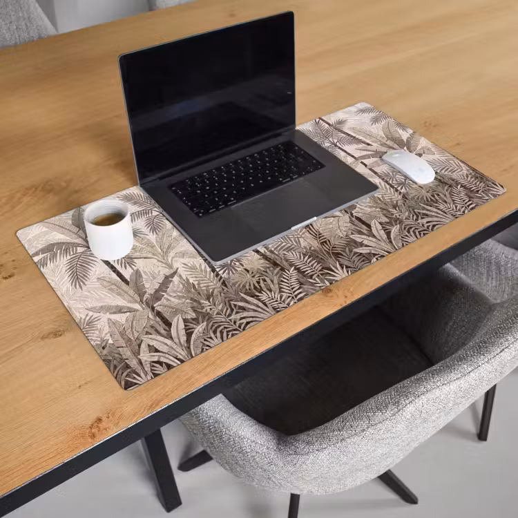 Bureau onderlegger - Natuur - Bladeren - Landschap - Mozaïek - Beige — 3