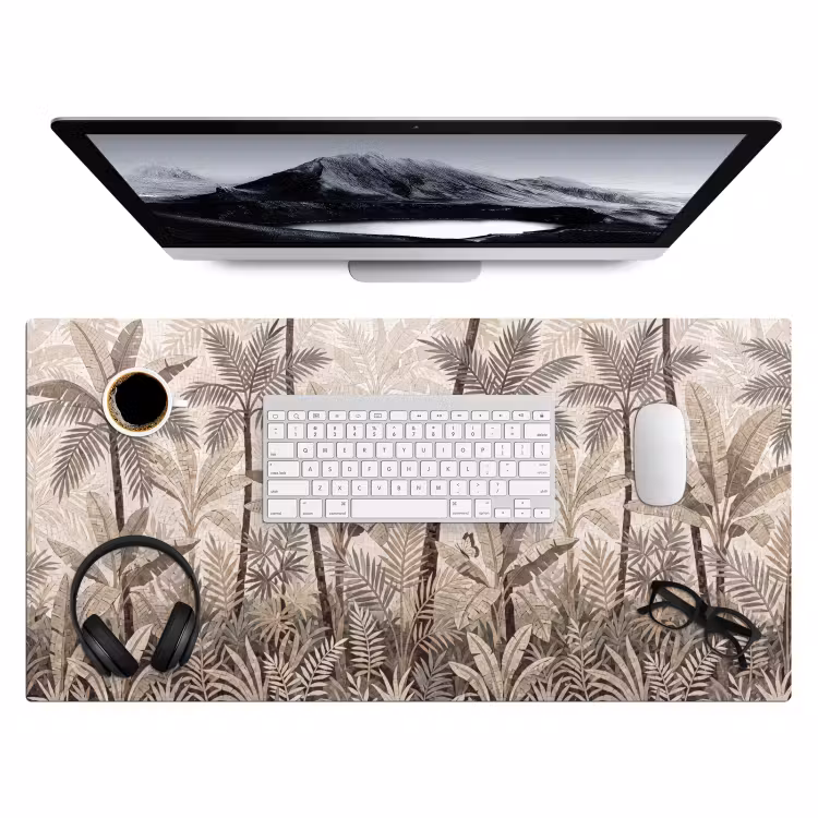 Bureau onderlegger - Natuur - Bladeren - Landschap - Mozaïek - Beige — 4