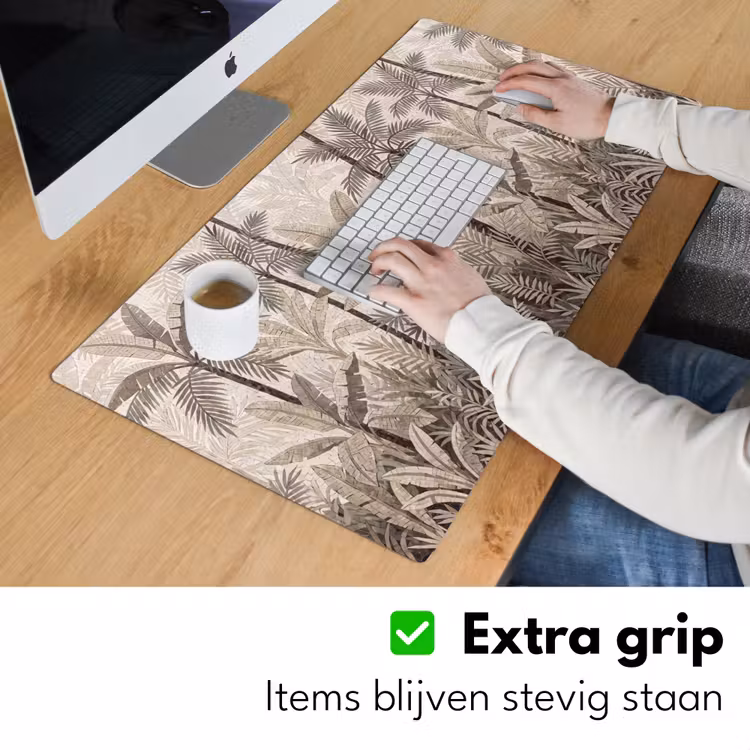 Bureau onderlegger - Natuur - Bladeren - Landschap - Mozaïek - Beige — 6