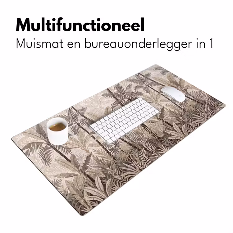 Bureau onderlegger - Natuur - Bladeren - Landschap - Mozaïek - Beige — 7
