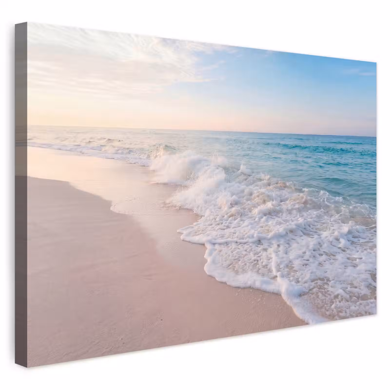 Buiten canvas - Zee - Golven - Strand - Natuur - Wit — 1