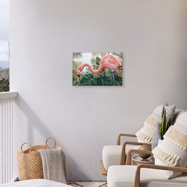 Buiten canvas - Natuur - Bladeren - Abstract - Groen - Vogel — 4