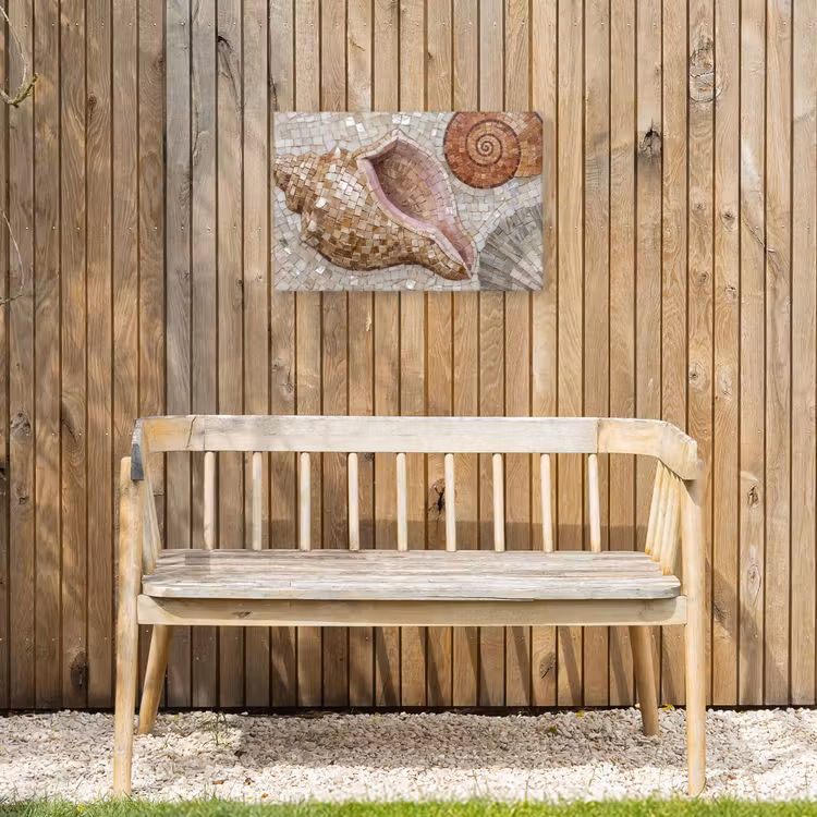 Buiten canvas - Schelp - Mozaïek - Zee - Beige - Modern — 3