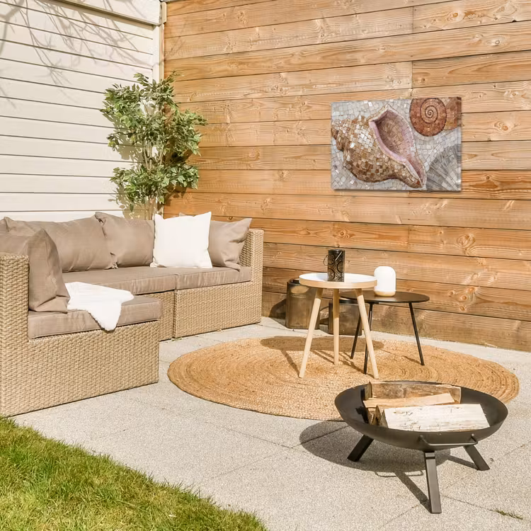 Buiten canvas - Schelp - Mozaïek - Zee - Beige - Modern — 5