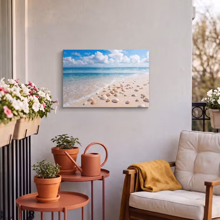 Buiten canvas - Schelpen - Strand - Natuur - Beige — 4