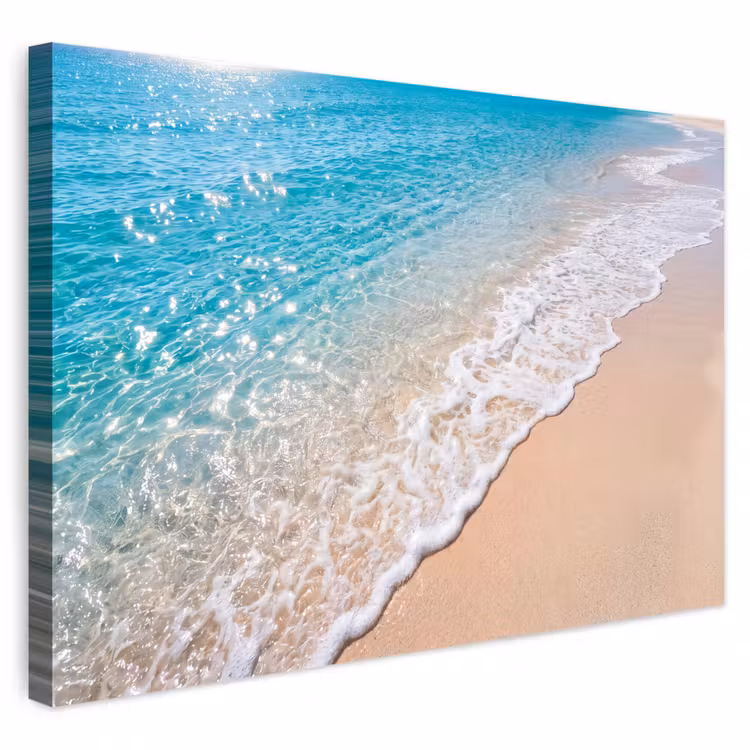 Buiten canvas - Strand - Water - Natuur - Blauw - Beige — 1