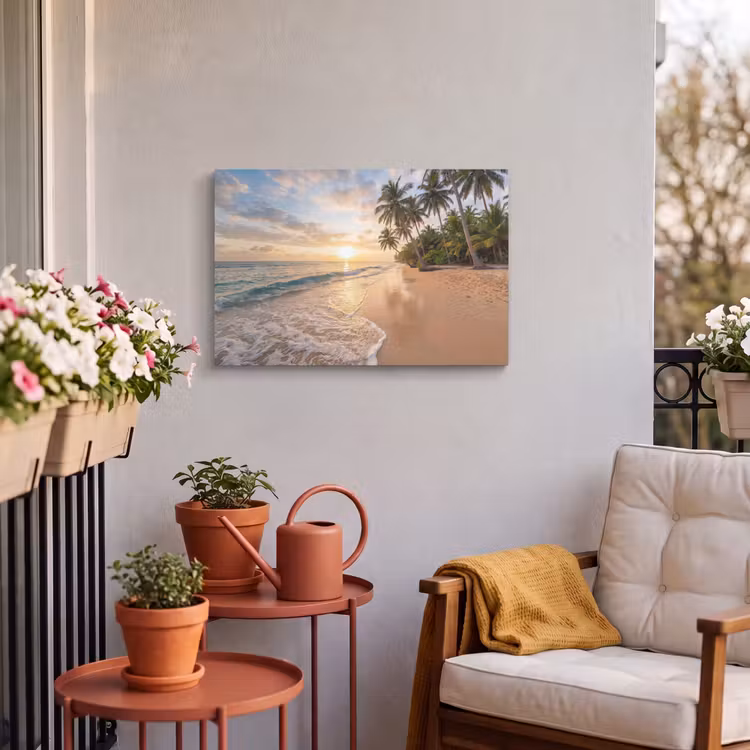 Buiten canvas - Strand - Zonsondergang - Tropisch - Natuur - Goud — 3