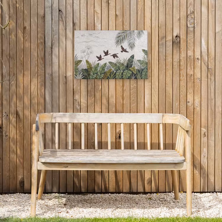 Buiten canvas - Vogel - Vliegend - Tropisch - Mozaïek - Groen — 3