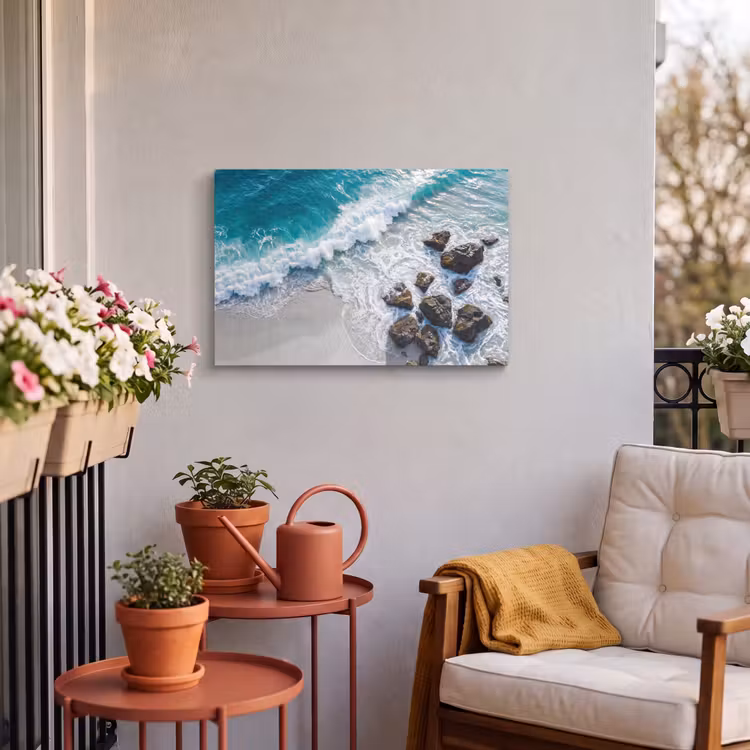 Buiten canvas - Zee - Golf - Strand - Natuur - Blauw — 4