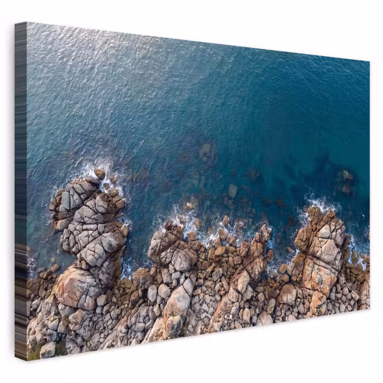 Buiten canvas - Zee - Kustlijn - Natuur - Abstract - Blauw — 1
