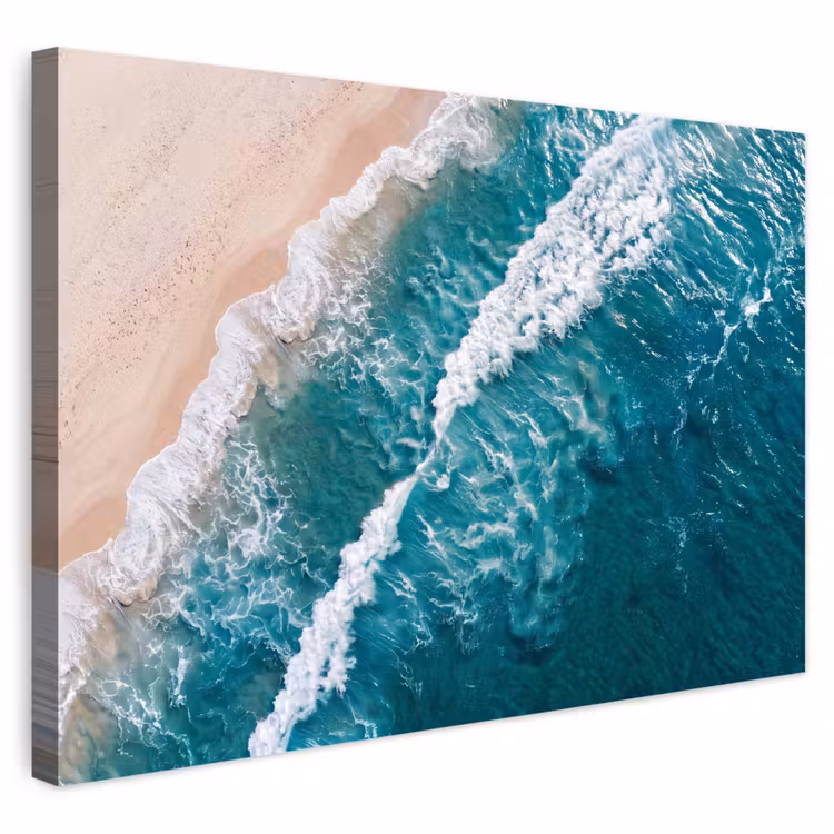 Buiten canvas - Zee - Strand - Golven - Natuur - Blauw — 1