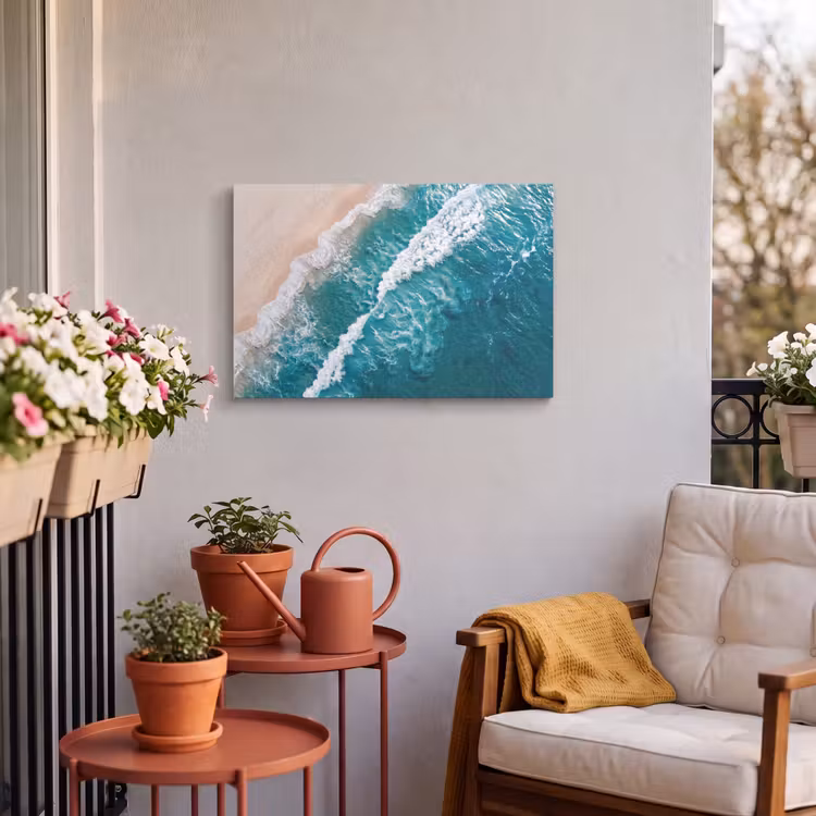 Buiten canvas - Zee - Strand - Golven - Natuur - Blauw — 4