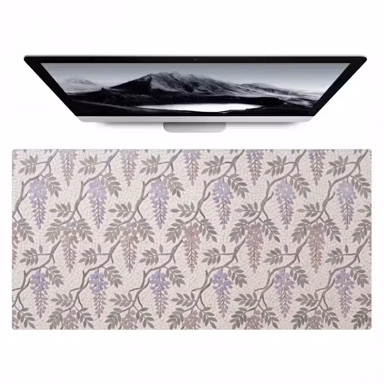 Bureau onderlegger - Bloemen - Mozaïek - Natuur - Patroon - Paars — 1
