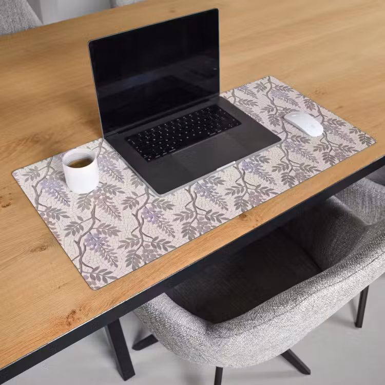 Bureau onderlegger - Bloemen - Mozaïek - Natuur - Patroon - Paars — 3