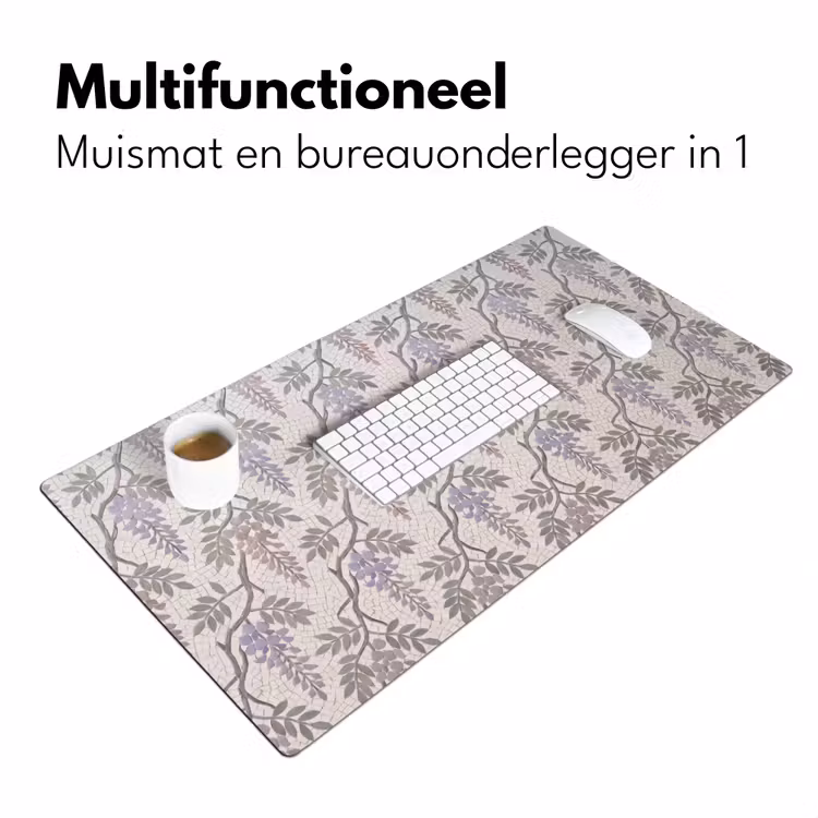 Bureau onderlegger - Bloemen - Mozaïek - Natuur - Patroon - Paars — 7