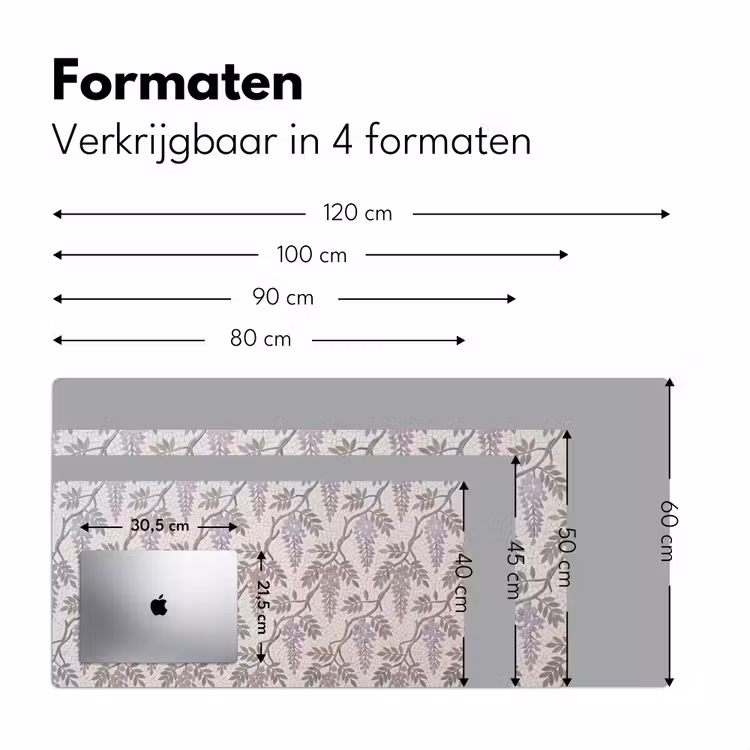 Bureau onderlegger - Bloemen - Mozaïek - Natuur - Patroon - Paars — 8