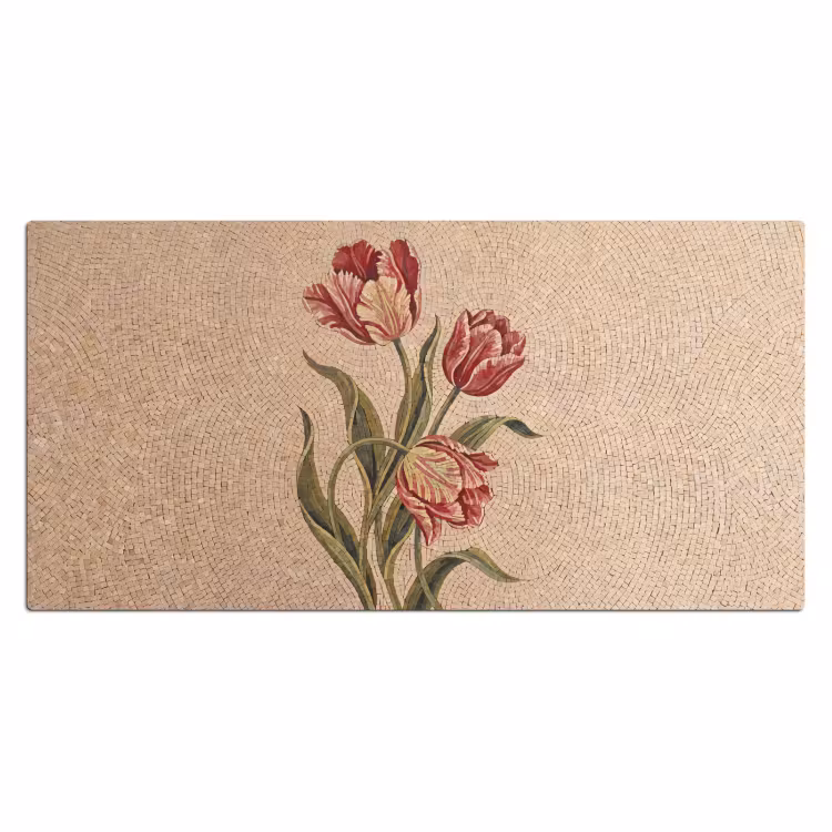 Bureau onderlegger - Bloemen - Mozaïek - Rood - Groen - Kunst — 2