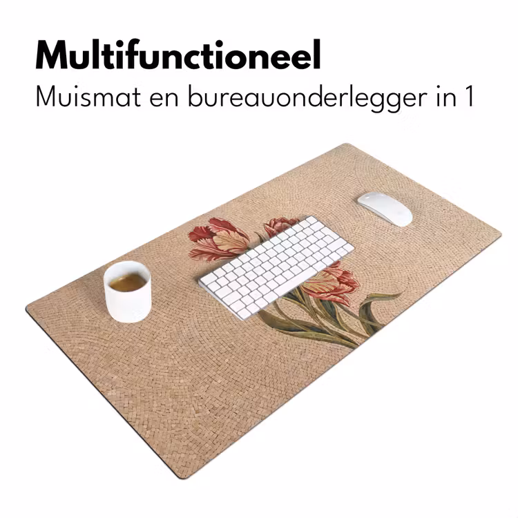 Bureau onderlegger - Bloemen - Mozaïek - Rood - Groen - Kunst — 7