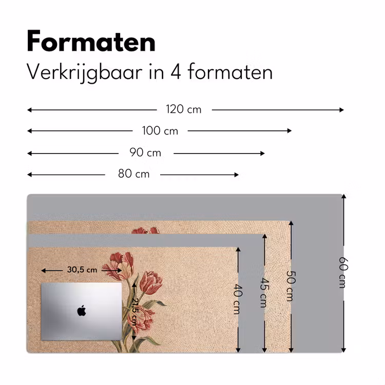 Bureau onderlegger - Bloemen - Mozaïek - Rood - Groen - Kunst — 8