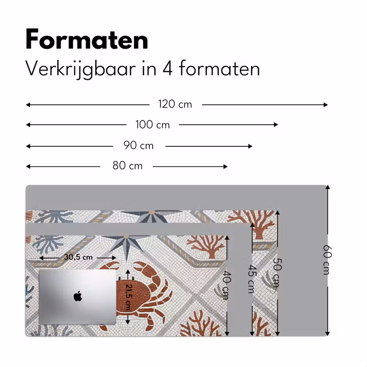 Bureau onderlegger - Dier - Mozaïek - Zee - Klassiek - Bruin — 8