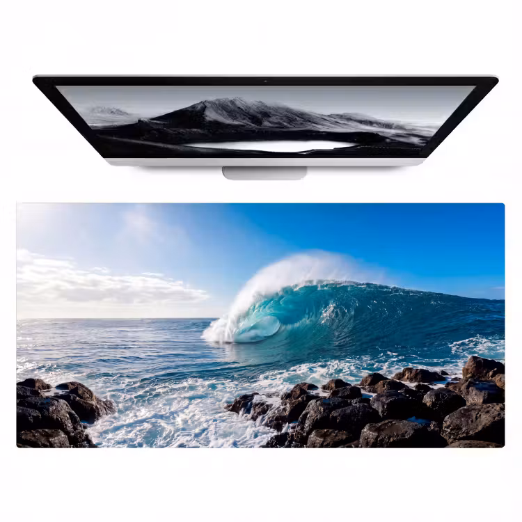 Bureau onderlegger - Golf - Oceaan - Brekend - Water - Blauw — 1