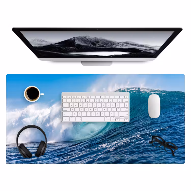 Bureau onderlegger - Golf - Oceaan - Water - Dynamisch - Blauw — 4