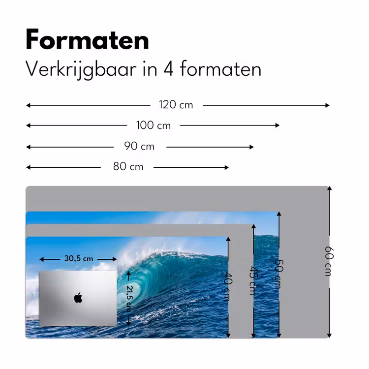 Bureau onderlegger - Golf - Oceaan - Water - Dynamisch - Blauw — 8